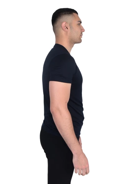 Erkek Sıfır Yaka Floş T-SHIRT - 6