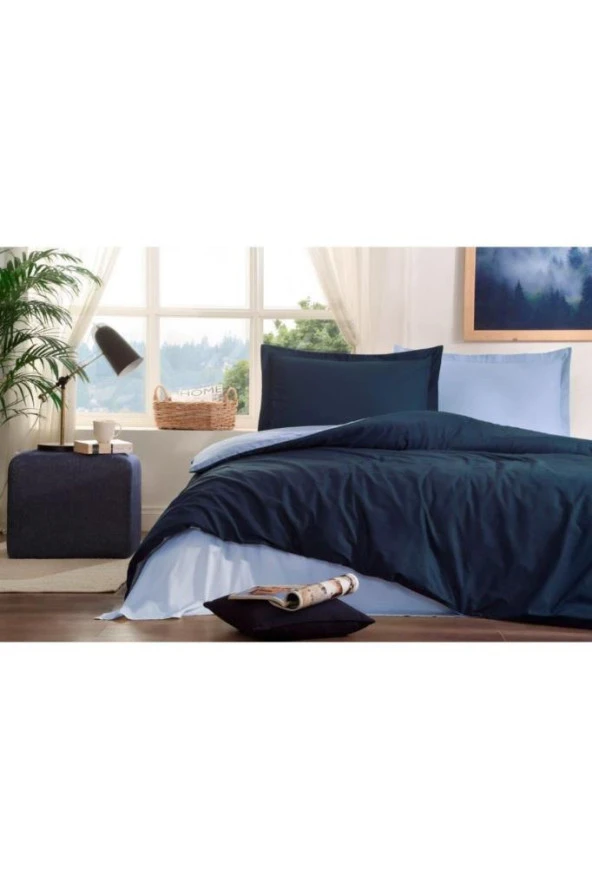 Özdilek Tek Kişilik Ranforce Nevresim Takımı Colourist İndigo-Gök Mavisi