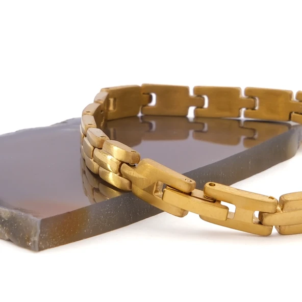 Altın Kaplama Zincir Erkek Bileklik EBLK-352 - Resim 4