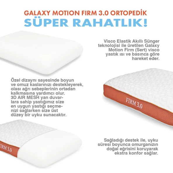 Viscofoam Ergofoam Galaxy Motion Ortopedik Yastık Sert Visco Yastık Firm 3.0 - 6