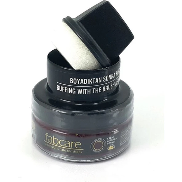 FABCARE CAM KAVANOZ BORDO RENK KREM AYAKKABI BOYASI - 2