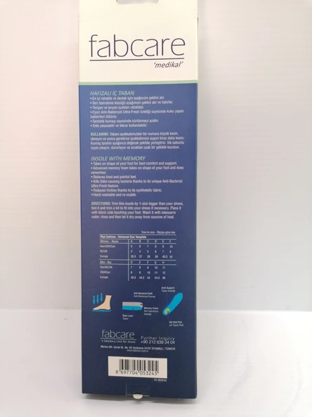 FABCARE İLERİ TEKNOLOJİ HAFIZALI AYAKKABI TABANLIĞI - 2