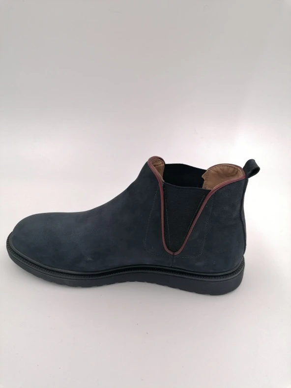 SOLMAZ 1816 LACİVERT NUBUK HAKİKİ DERİ BOT - Resim 2