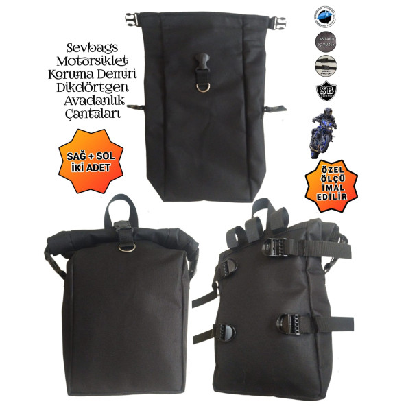SEVBAGS MOTORSİKLET KORUMA DEMİRİ DİKDÖRTGEN AVADANLIK ÇANTALARI 600