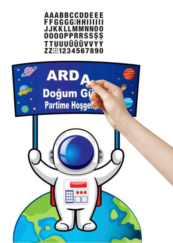 Uzay Temalı Ayaklı Pano Seti Kişiye Özel ürün görseli