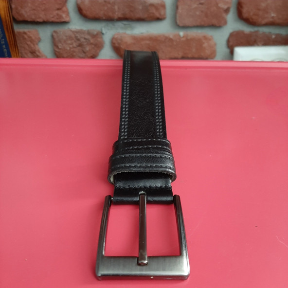 Erkek 4 Cm. Siyah Hakiki Deri (Vejetal Dana Derisi) Gvn-0052 - 3