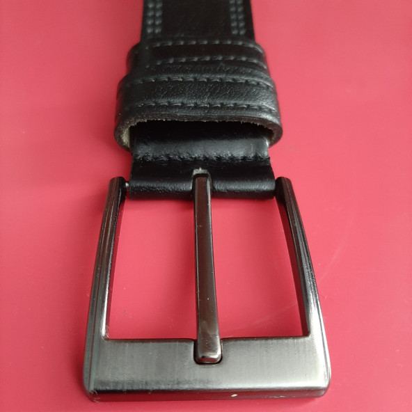 Erkek 4 Cm. Siyah Hakiki Deri (Vejetal Dana Derisi) Gvn-0052 - 4