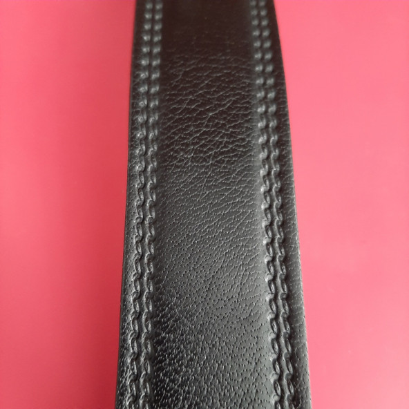 Erkek 4 Cm. Siyah Hakiki Deri (Vejetal Dana Derisi) Gvn-0052 - 5