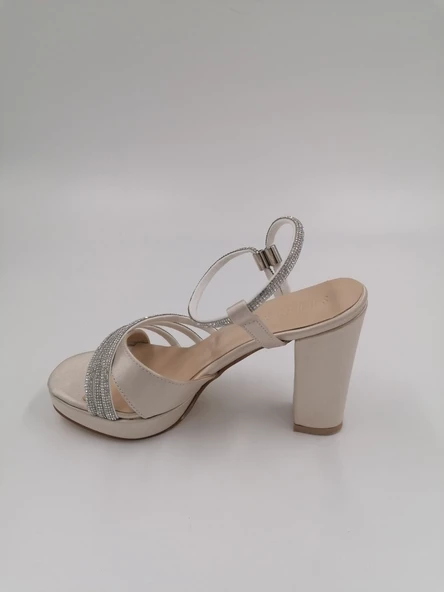 SOLMAZ CESA TENRENGİ SATEN TAŞLI PLATFORM ABİYE AYAKKABI - Resim 2