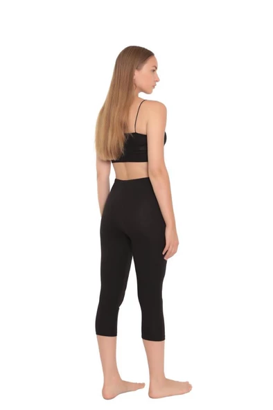 Almila Pamuk Elastan (Likralı) Yüksekbel Kapri Kadın Tayt 2002 - 3