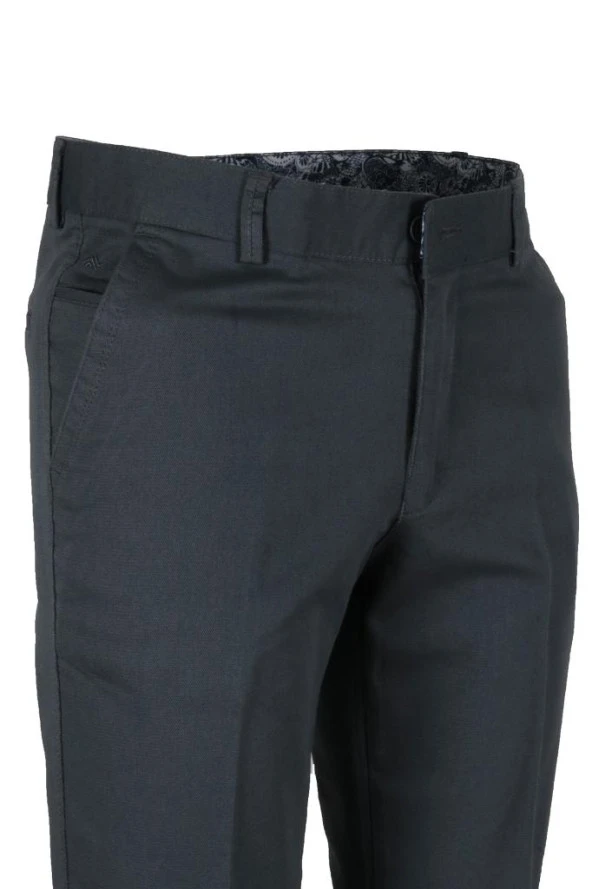 Erkek Gri Keten Pantolon Mevsimlik Normal Kesim RAR01178 - 3