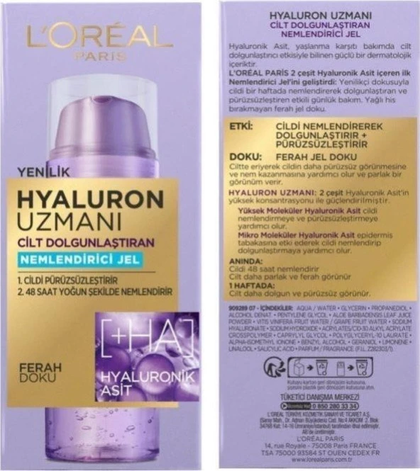 Loreal Paris L'oreal Paris Hyaluron Uzmanı Nemlendirici Jel 50ML - 3
