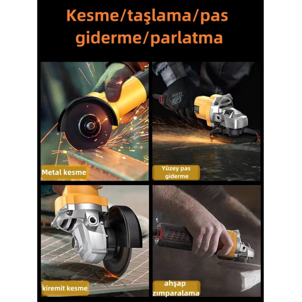 900w115mm Açılı Taşlama Bakır Sargılı Spiral Avuç Içi Kesme Ve Ahşap Metal Kesme Ücretsiz Vites - 2