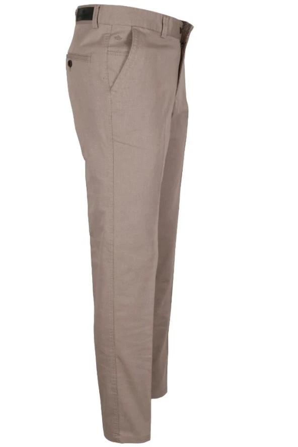 Erkek Bej Keten Pantolon Mevsimlik Normal Kesim RAR01180 - 5