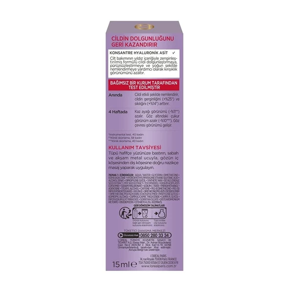 L'Oréal Paris Revitalift Filler Dolgunlaştırıcı Yaşlanma Karşıtı Göz Bakım Kremi - 4