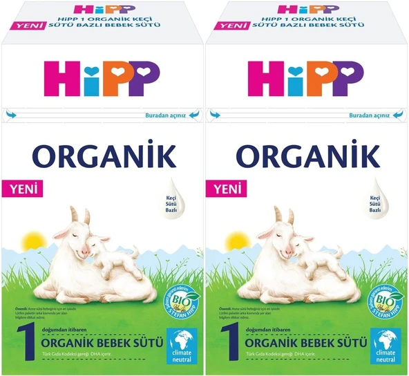 Hipp Organik Keçi Sütü Bazlı Devam Sütü 400GR No:1 (0-6 Ay) (2 Li Set) ürün görseli
