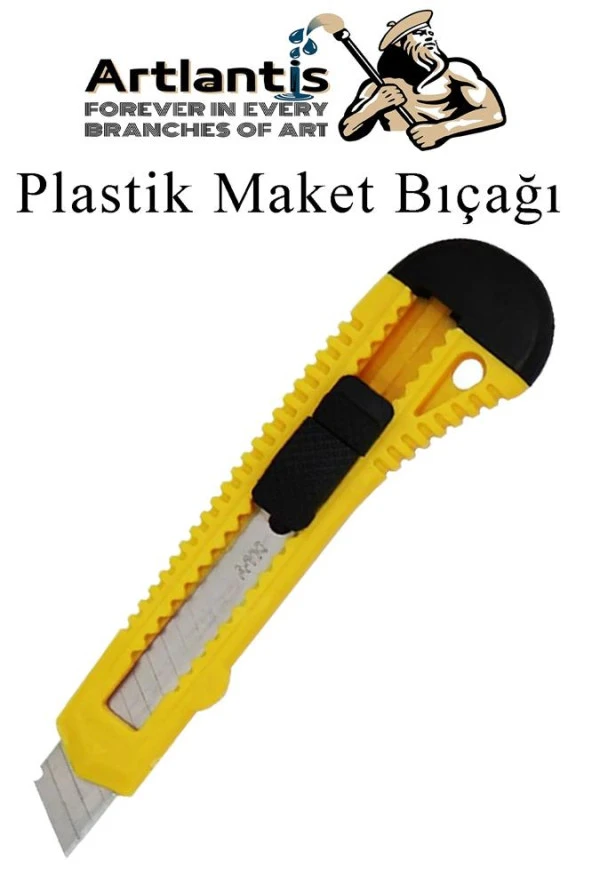 Maket Bıçağı Plastik Büyük Boy 4 Adet 18 mm Plastik Falçata Bıçağı Büyük Boy - 3