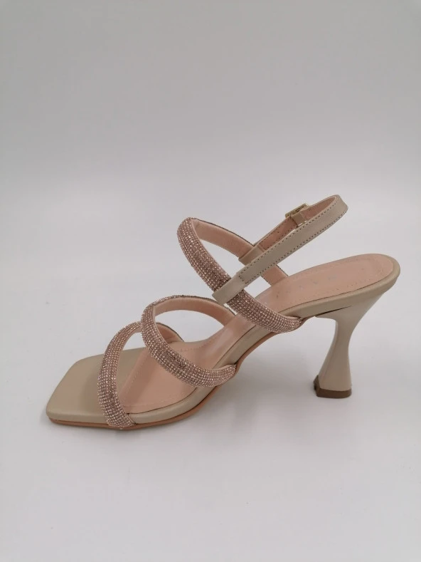 SOLMAZ MSM TEN SATEN TAŞLI KALIN BİYELİ ABİYE AYAKKABI - Resim 2