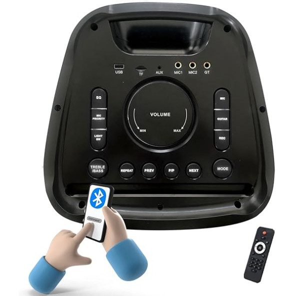 Midex MXR-1600 Taşınabilir Ses Sistemi Portatif Hoparlör 2x12 İNÇ Şarjlı USB BT (Çift Mikrofonlu) OUTLET - 2