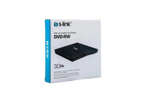 S-link USB 3.0 DVD-R-CD-R-RW- Dvd-Rw Ultra Slim Harici Optik Yazıcı Siyah - 5
