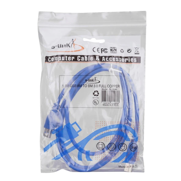 S-link 1.5 Metre Usb 3.0 Yazıcı Kablosu - Resim 3