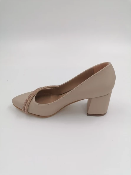 SOLMAZ EMİLY TEN SATEN TAŞLI TOPUKLU ABİYE AYAKKABI - Resim 2