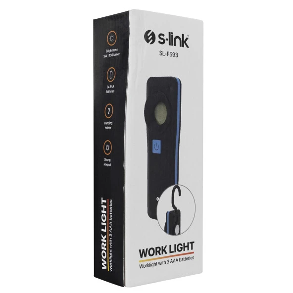 S-link 3W Cob Led 3xAAA 1.5V Pil Lensli Özel Tasarımlı Manyetik Tutuculu El Feneri - 7