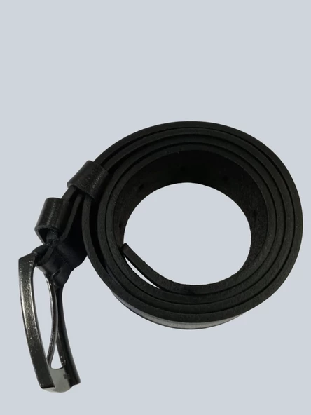 Erkek Leather Desen Detaylı 4.5 Cm Dark Siyahı Kemer - 3