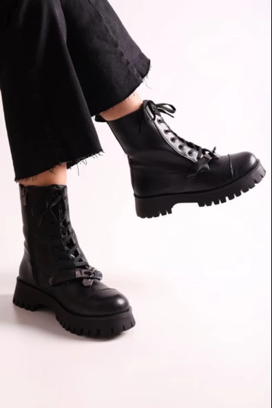 SOLMAZ AMİE SİYAH RENK KADIN BOT - Resim 2