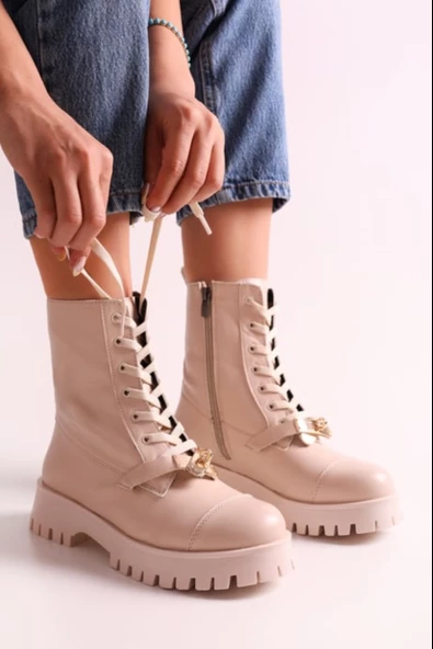 SOLMAZ AMİE BEJ RENK KADIN BOT - Resim 2