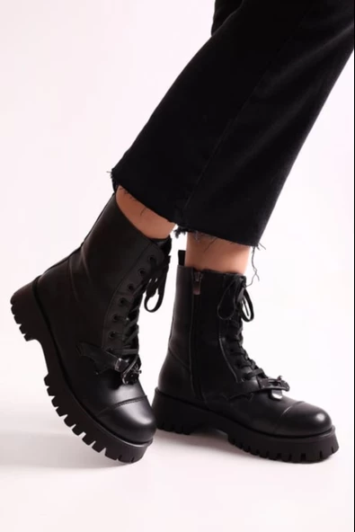 SOLMAZ AMİE SİYAH RENK KADIN BOT - Resim 4