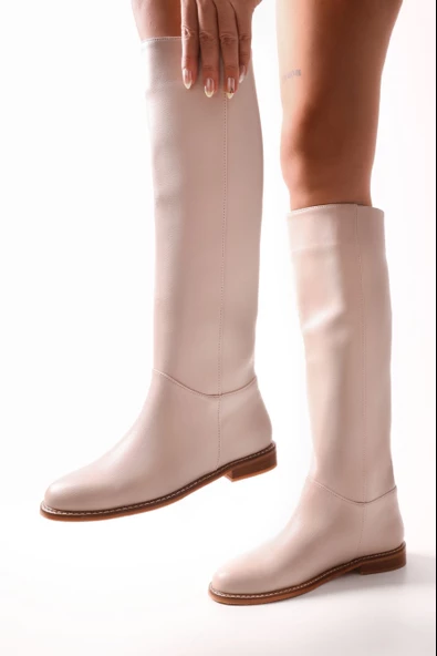 SOLMAZ MORİ BEJ RENK BİNİCİ ÇİZME - Resim 4