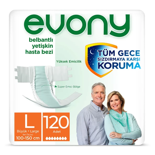 EVONY YETİŞKİN HASTA BEZİ LARGE 120 ADET