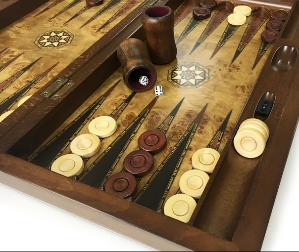 Helena Wood Art Asya Masif Ahşap Numaratörlü Tavla Seti El Yapımı Mazel - 6
