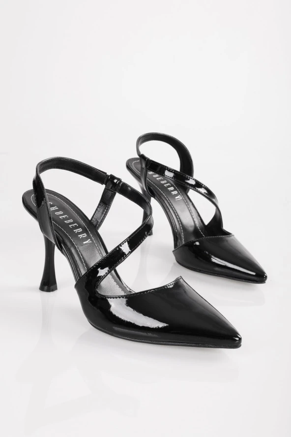 SOLMAZ NUA SİYAH RUGAN TOPUKLU AYAKKABI - Resim 2