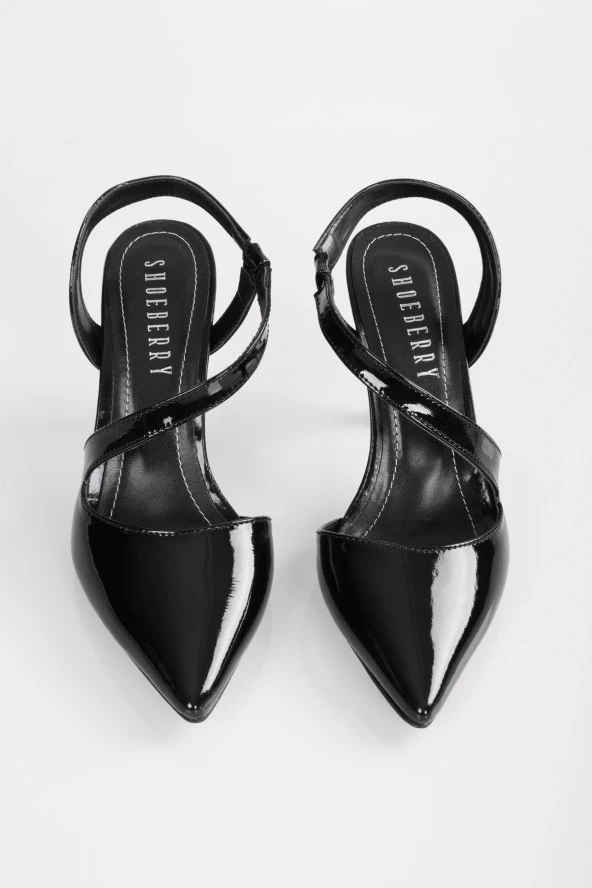 SOLMAZ NUA SİYAH RUGAN TOPUKLU AYAKKABI - Resim 5