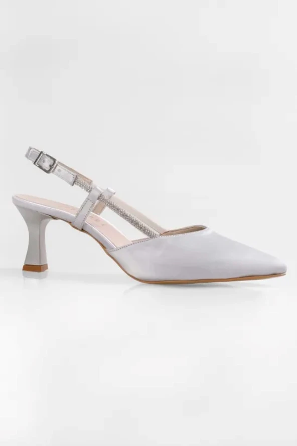 SOLMAZ DEFS GÜMÜŞ SATEN STİLETTO - Resim 2