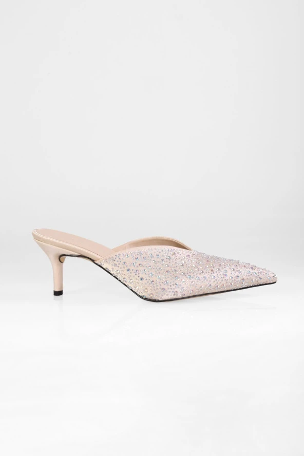 SOLMAZ CORSAGE TEN SATEN TAŞLI TOPUKLU TERLİK - Resim 5