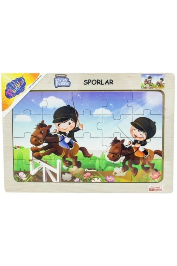 Play Wood Ahşap Eğitici Puzzle Sporlar ONY-85 - 2