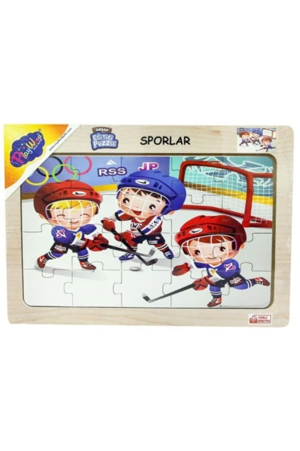 Play Wood Ahşap Eğitici Puzzle Sporlar ONY-85 - 3