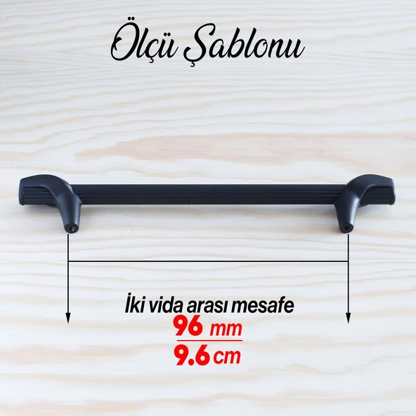 Duru 96 mm Siyah Metal Kulp Mobilya Çekmece Mutfak Dolabı Kulpları Kapak Dolap Kulpu Kulbu Siyah - 3