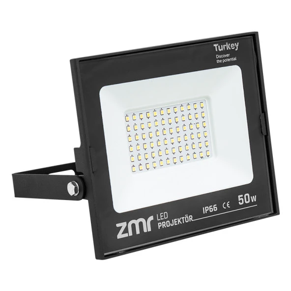 ZMR 50 WATT - 220 VOLT 6500K IP66 150* IŞIK AÇISI SİYAH SLİM KASA LED PROJEKTÖR