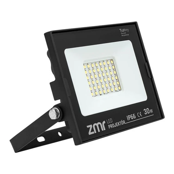 Zmr 30 Watt 6500K Ip66 150* Işık Açısı 220 Volt Siyah Slim Kasa Led Projektör - 7