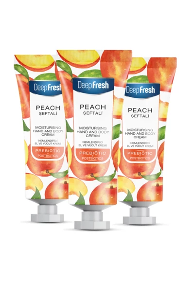 Deep Fresh Prebiyotik Nemlendirici El Ve Vücut Kremi Şeftali 50 ml 3 Adet