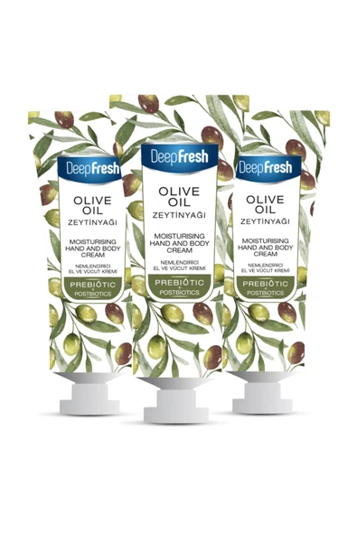 Deep Fresh Prebiyotik Nemlendirici El Ve Vücut Kremi Zeytinyağı 50 ml 3 Adet