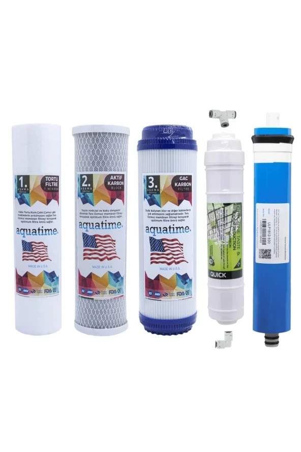 Açık Kasa Su Arıtma Cihazı Filtreleri 5li Filtre Seti Çift Karbonlu ürün görseli