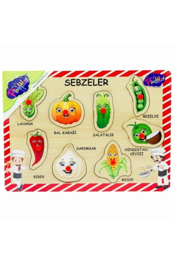 Play Wood Ahşap Tutmalı Sebzeler ONY-157
