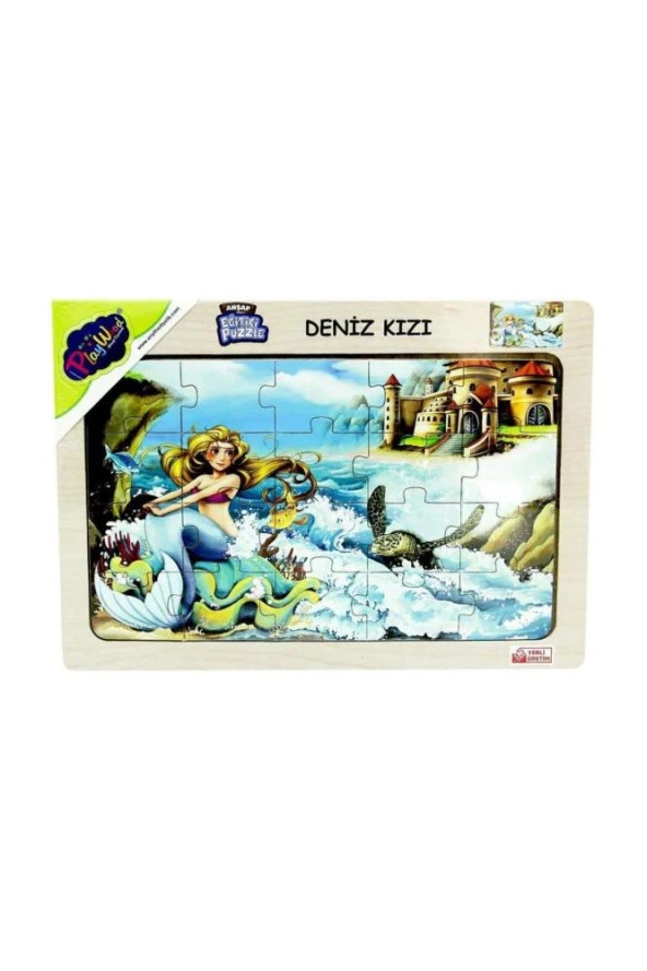 Play Wood Ahşap Eğitici Puzzle Deniz Kızı ONY-28 - 2