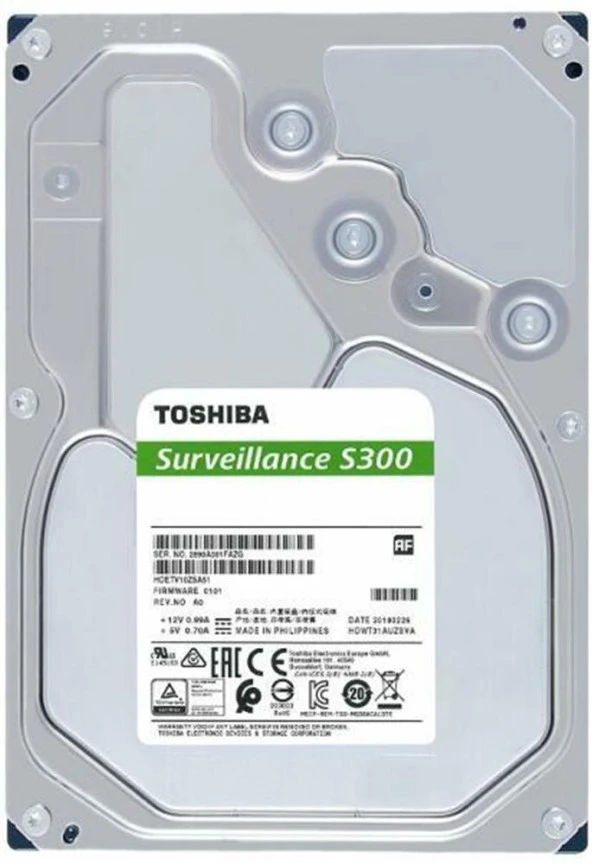 Toshiba 6TB  HDWT860UZSVA 3.5 S300 5400RPM 256MB SATA3 Güvenlik 7-24 Harddisk