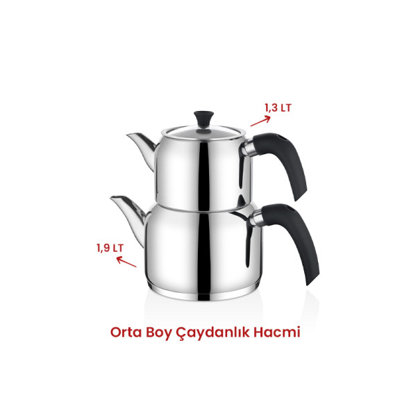 DELUX ORTA BOY BLACK SOFT ÇAYDANLIK TAKIMI - 4